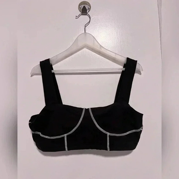 WeWoreWhat Corset Top in Brushed Poly Black New With Tag - Picture 1 of 6